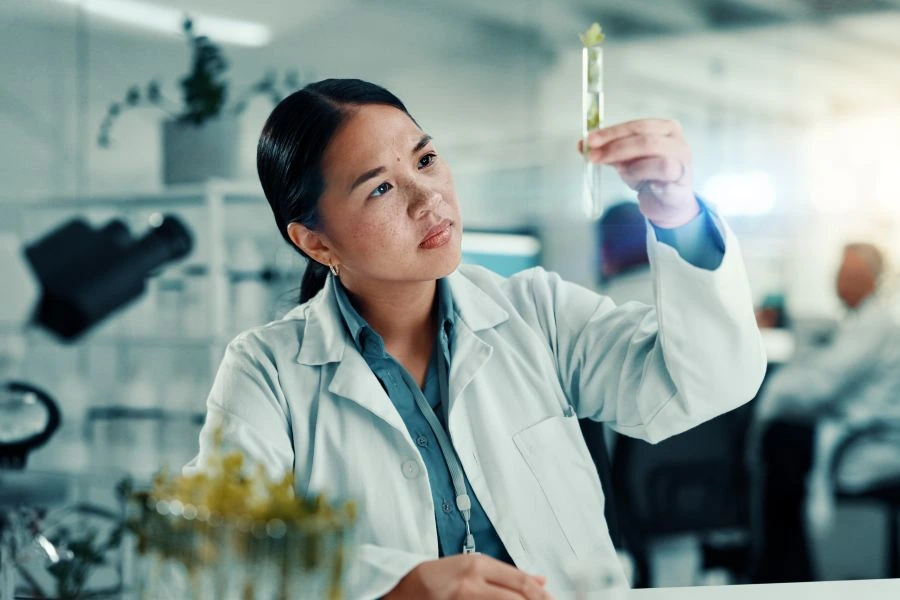 Scientist researching supplement ingredients